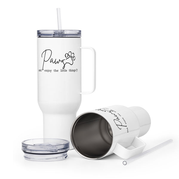 Paws and enjoy the little things Travel Mug With a Handle-I love Veterinary