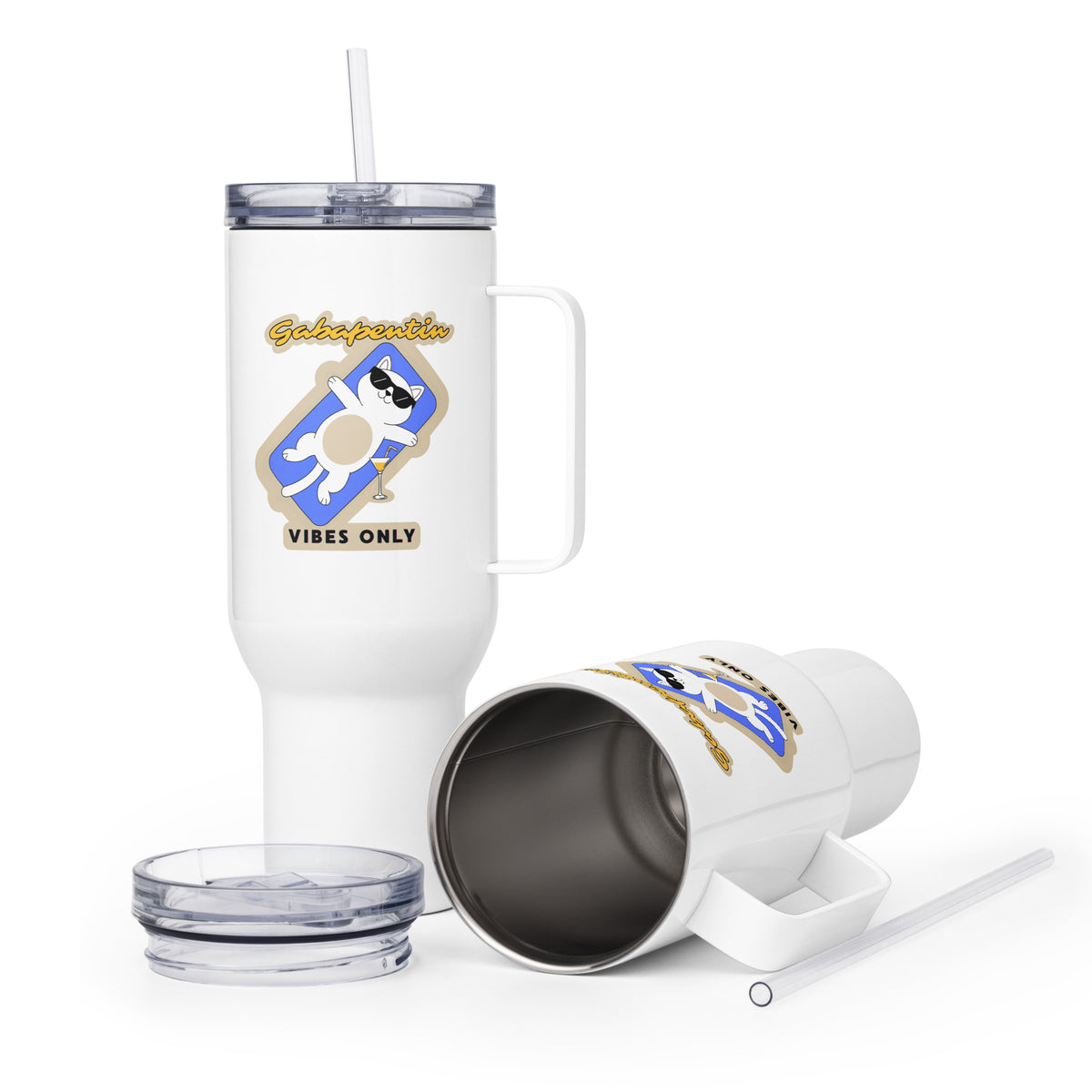 Gabapentin vibes only Travel Mug With a Handle-I love Veterinary
