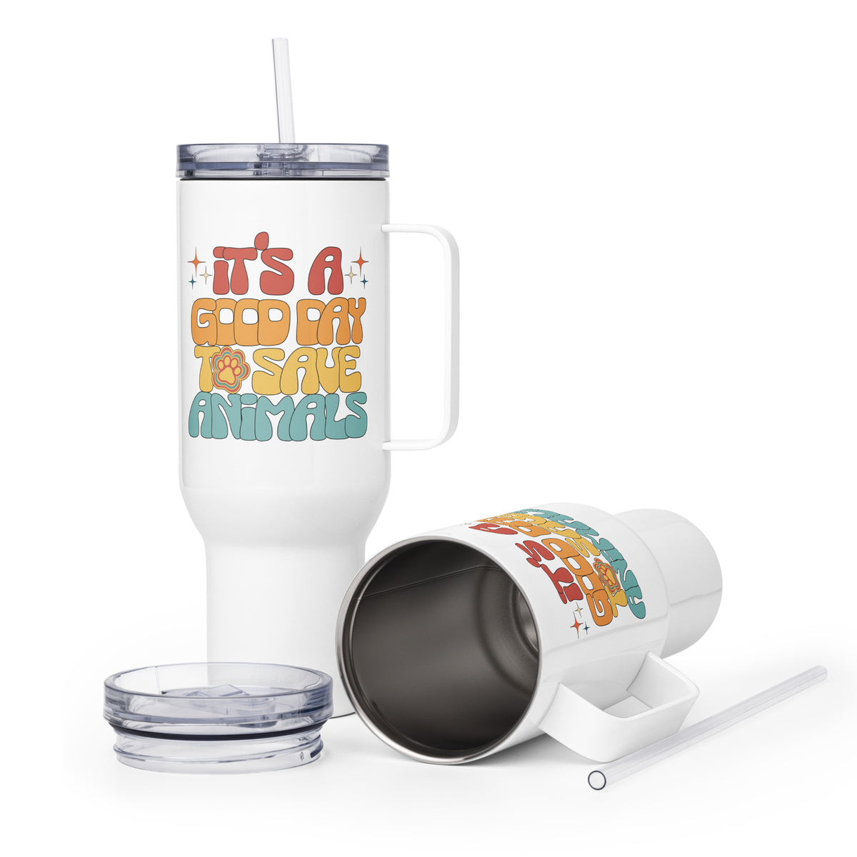 It's a good day to save animals Travel Mug With a Handle-I love Veterinary