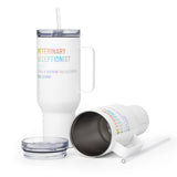 Veterinary receptionist definition voice Travel Mug With a Handle-I love Veterinary