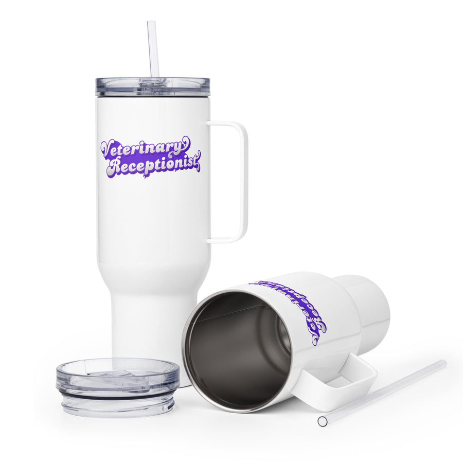 Veterinary Receptionist Travel Mug With a Handle-I love Veterinary