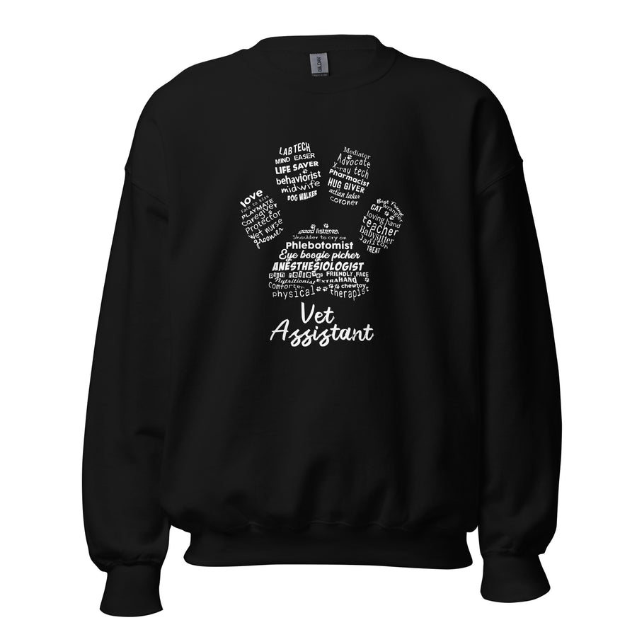 Vet Assistant Pawprint Unisex Crewneck Sweatshirt-I love Veterinary