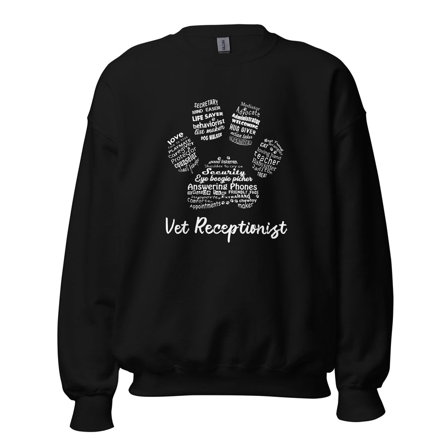 Vet Receptionist Pawprint Unisex Crewneck Sweatshirt-I love Veterinary