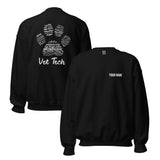 Personalize with your name - Vet Tech Pawprint Unisex Crewneck Sweatshirt-Unisex Crewneck Sweatshirt | Gildan 18000-I love Veterinary