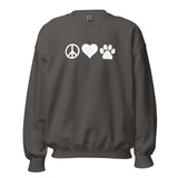 Peace, Love, Paws Unisex Crewneck Sweatshirt-I love Veterinary
