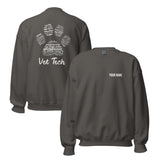 Personalize with your name - Vet Tech Pawprint Unisex Crewneck Sweatshirt-Unisex Crewneck Sweatshirt | Gildan 18000-I love Veterinary