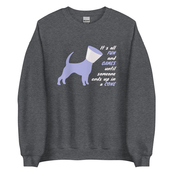 Until someone ends up in a cone Unisex Crewneck Sweatshirt-Unisex Crewneck Sweatshirt | Gildan 18000-I love Veterinary