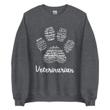 Veterinarian Paw Print Unisex Crewneck Sweatshirt-Unisex Crewneck Sweatshirt | Gildan 18000-I love Veterinary