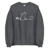 Dog and cat heartbeat Unisex Crewneck Sweatshirt-Unisex Crewneck Sweatshirt | Gildan 18000-I love Veterinary