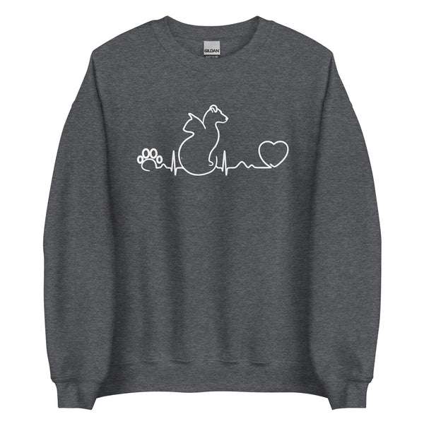 Dog and cat heartbeat Unisex Crewneck Sweatshirt-Unisex Crewneck Sweatshirt | Gildan 18000-I love Veterinary