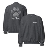 Personalize with your name - Vet Tech Pawprint Unisex Crewneck Sweatshirt-Unisex Crewneck Sweatshirt | Gildan 18000-I love Veterinary