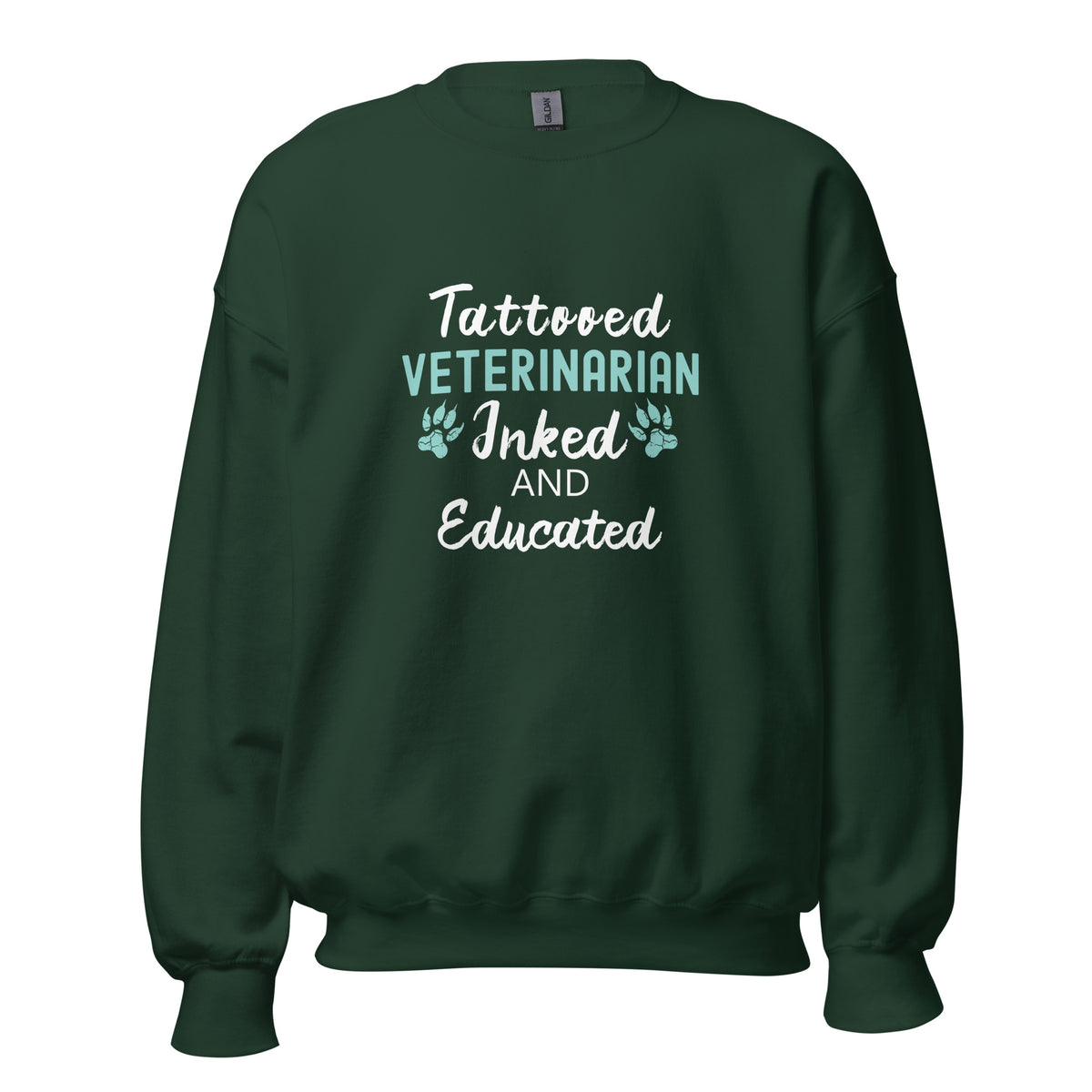 Veterinarian - Inked and Educated Unisex Crewneck Sweatshirt-I love Veterinary