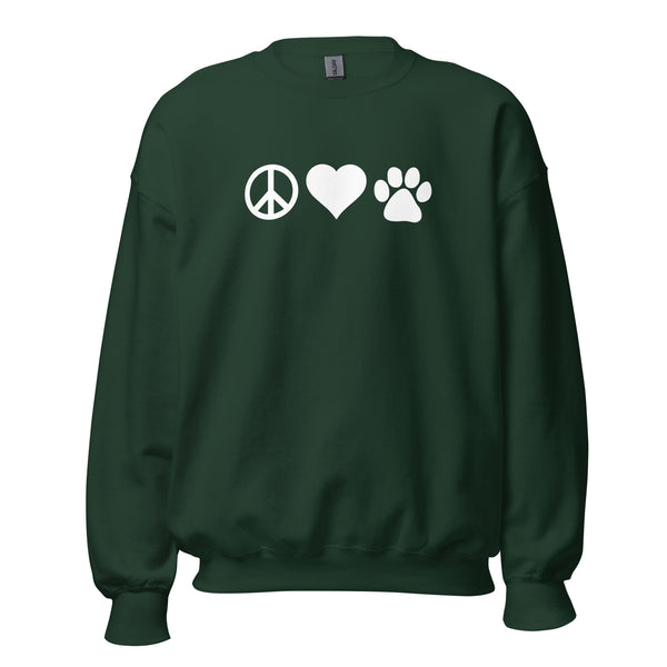Peace, Love, Paws Unisex Crewneck Sweatshirt-I love Veterinary