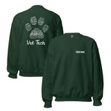 Personalize with your name - Vet Tech Pawprint Unisex Crewneck Sweatshirt-Unisex Crewneck Sweatshirt | Gildan 18000-I love Veterinary