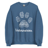 Veterinarian Paw Print Unisex Crewneck Sweatshirt-Unisex Crewneck Sweatshirt | Gildan 18000-I love Veterinary