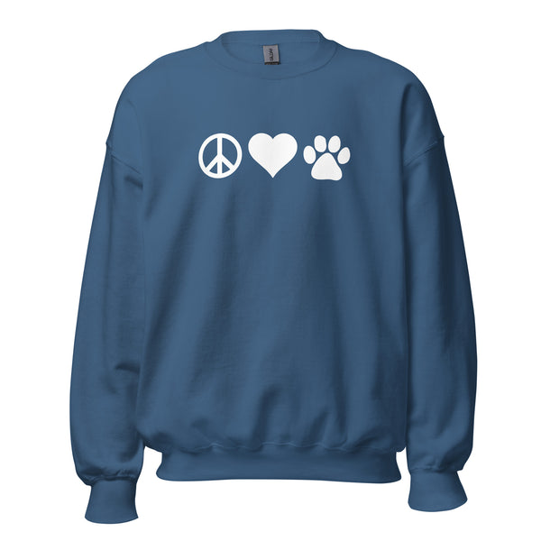 Peace, Love, Paws Unisex Crewneck Sweatshirt-I love Veterinary