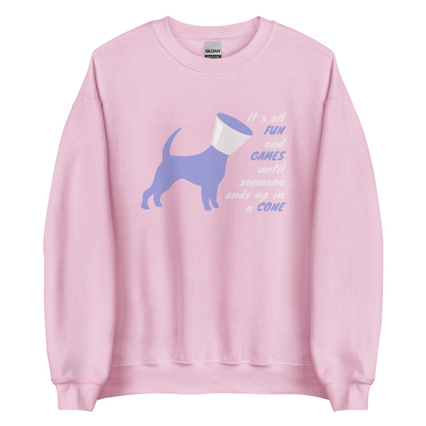 Until someone ends up in a cone Unisex Crewneck Sweatshirt-Unisex Crewneck Sweatshirt | Gildan 18000-I love Veterinary