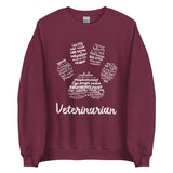 Veterinarian Paw Print Unisex Crewneck Sweatshirt-Unisex Crewneck Sweatshirt | Gildan 18000-I love Veterinary