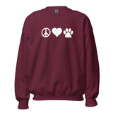 Peace, Love, Paws Unisex Crewneck Sweatshirt-I love Veterinary