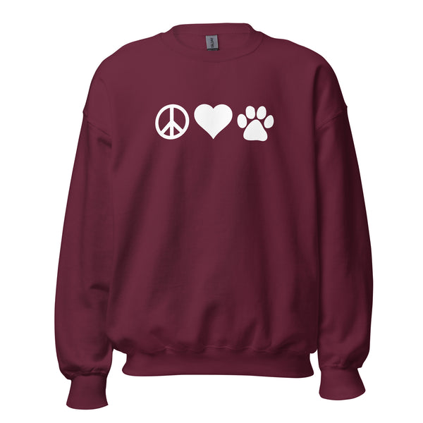 Peace, Love, Paws Unisex Crewneck Sweatshirt-I love Veterinary