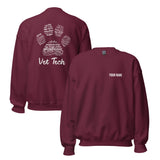 Personalize with your name - Vet Tech Pawprint Unisex Crewneck Sweatshirt-Unisex Crewneck Sweatshirt | Gildan 18000-I love Veterinary
