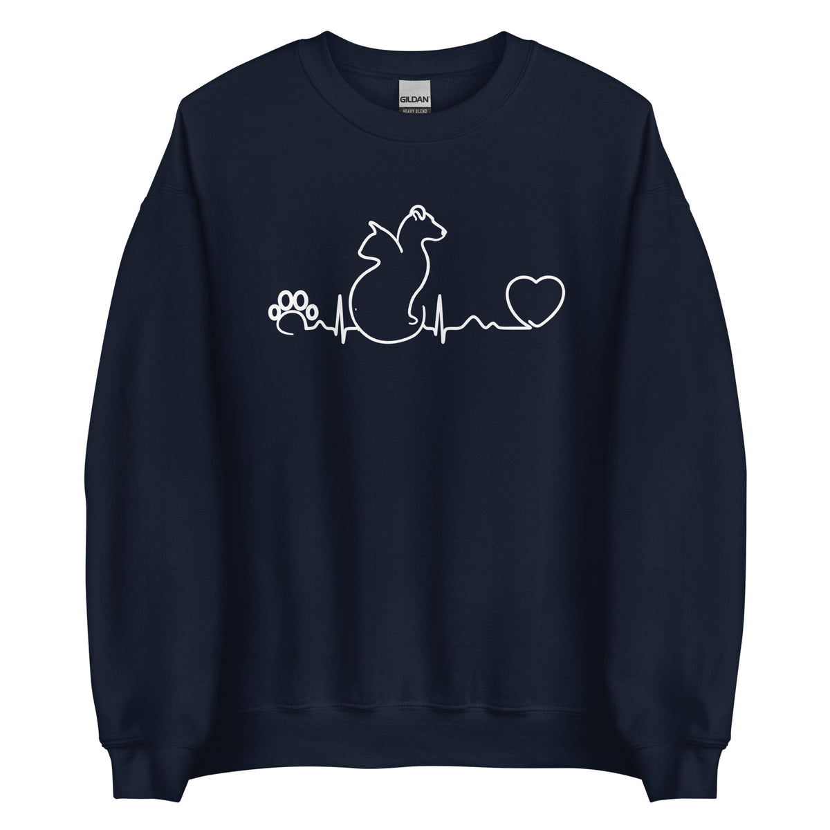 Dog and cat heartbeat Unisex Crewneck Sweatshirt-Unisex Crewneck Sweatshirt | Gildan 18000-I love Veterinary