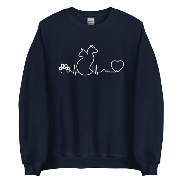 Dog and cat heartbeat Unisex Crewneck Sweatshirt-Unisex Crewneck Sweatshirt | Gildan 18000-I love Veterinary