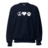 Peace, Love, Paws Unisex Crewneck Sweatshirt-I love Veterinary