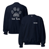 Personalize with your name - Vet Tech Pawprint Unisex Crewneck Sweatshirt-Unisex Crewneck Sweatshirt | Gildan 18000-I love Veterinary