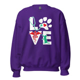 Love Cat Unisex Crewneck Sweatshirt-Unisex Crewneck Sweatshirt | Gildan 18000-I love Veterinary