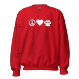 Peace, Love, Paws Unisex Crewneck Sweatshirt-I love Veterinary