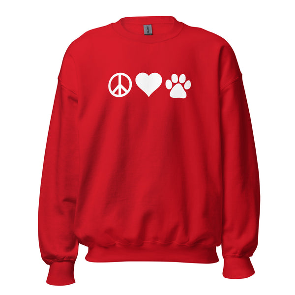 Peace, Love, Paws Unisex Crewneck Sweatshirt-I love Veterinary