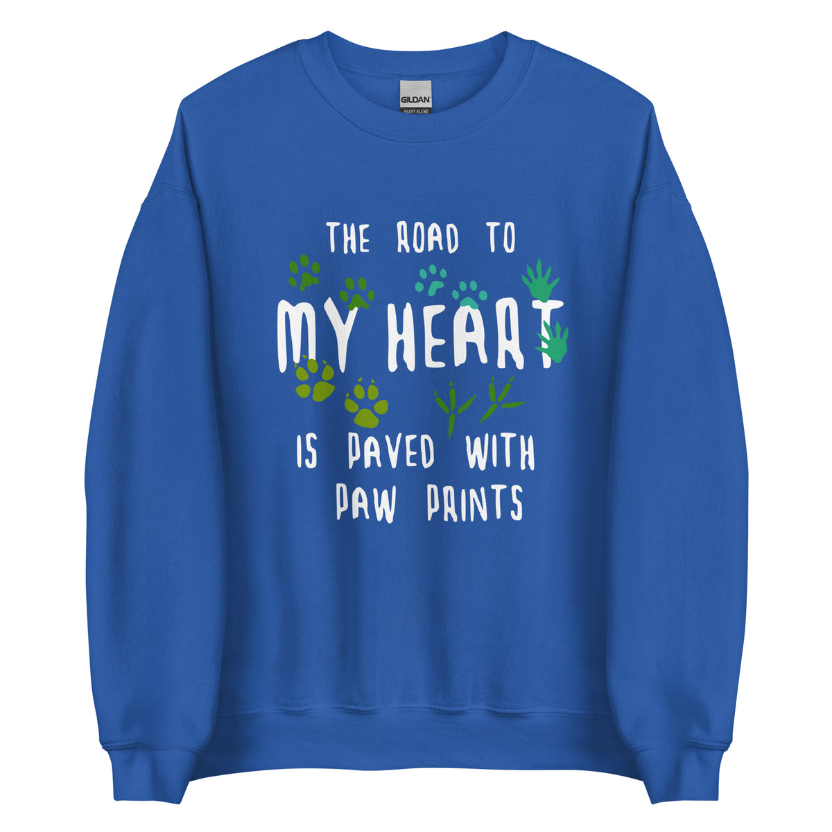 The road to my heart is paved with paw prints Unisex Crewneck Sweatshirt-Unisex Crewneck Sweatshirt | Gildan 18000-I love Veterinary