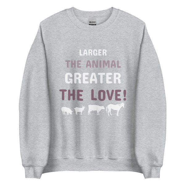 Larger the animal- Greater the love! Unisex Crewneck Sweatshirt-I love Veterinary