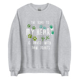 The road to my heart is paved with paw prints Unisex Crewneck Sweatshirt-Unisex Crewneck Sweatshirt | Gildan 18000-I love Veterinary