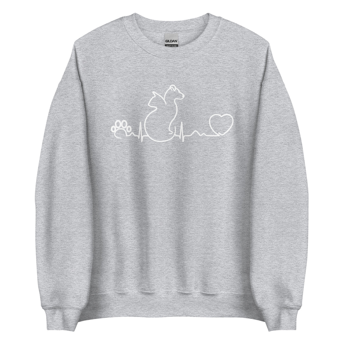 Dog and cat heartbeat Unisex Crewneck Sweatshirt-Unisex Crewneck Sweatshirt | Gildan 18000-I love Veterinary