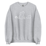 Dog and cat heartbeat Unisex Crewneck Sweatshirt-Unisex Crewneck Sweatshirt | Gildan 18000-I love Veterinary