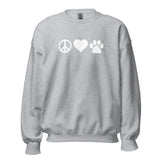 Peace, Love, Paws Unisex Crewneck Sweatshirt-I love Veterinary