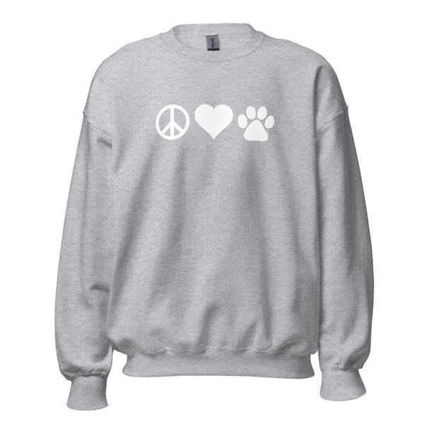 Peace, Love, Paws Unisex Crewneck Sweatshirt-I love Veterinary