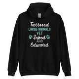 Large Animal Vet Inked and Educated Unisex Hoodie-I love Veterinary