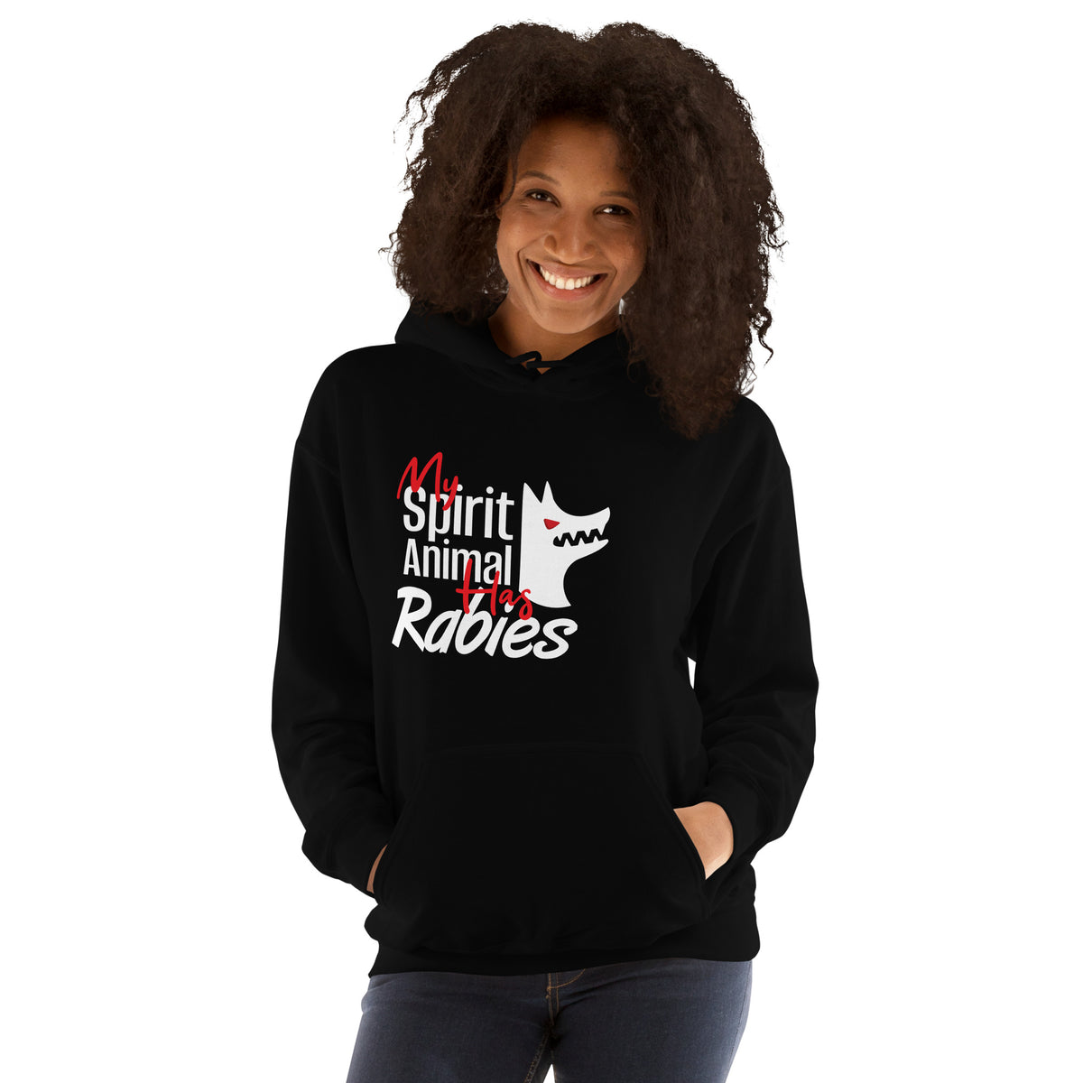 My spirit animal has rabies Unisex Hoodie-Unisex Hoodie | Gildan 18500-I love Veterinary