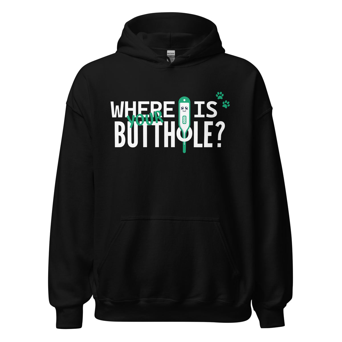 Where is your buthole Unisex Hoodie-Unisex Hoodie | Gildan 18500-I love Veterinary