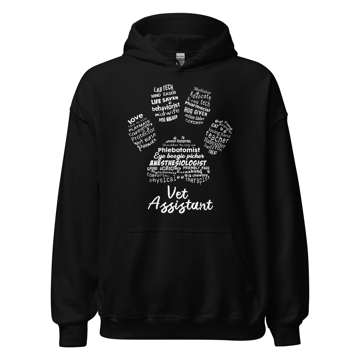 Vet Assistant Pawprint Unisex Hoodie-I love Veterinary