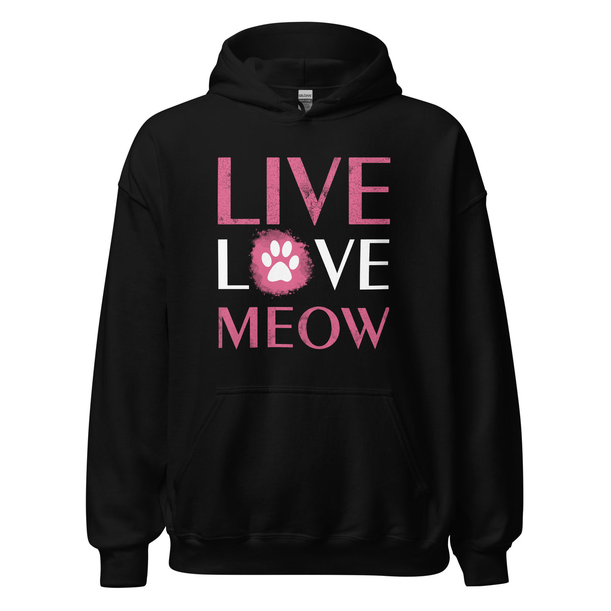 Live, Love, Meow Unisex Hoodie-Unisex Hoodie | Gildan 18500-I love Veterinary