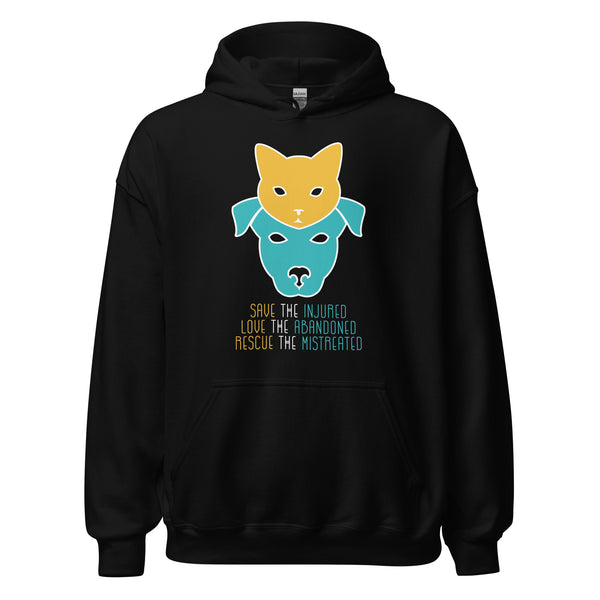 Save the injured, love the abandoned, rescue the mistreated Unisex Hoodie-Unisex Hoodie | Gildan 18500-I love Veterinary