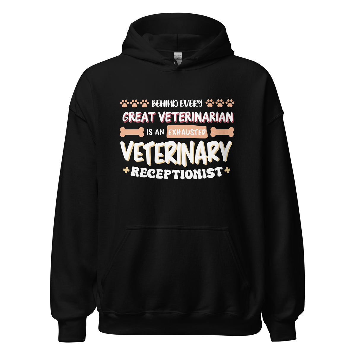 Exhausted veterinary receptionist Unisex Hoodie-I love Veterinary