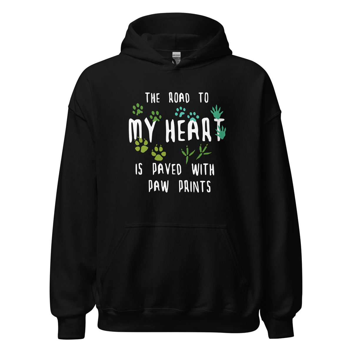 The road to my heart is paved with paw prints Unisex Hoodie-Unisex Hoodie | Gildan 18500-I love Veterinary