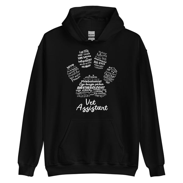 Vet Assistant Pawprint Unisex Hoodie-I love Veterinary