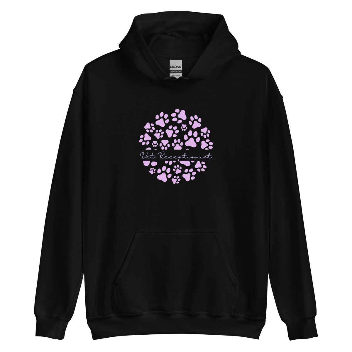 Vet Receptionist circle paws pattern Unisex Hoodie-I love Veterinary
