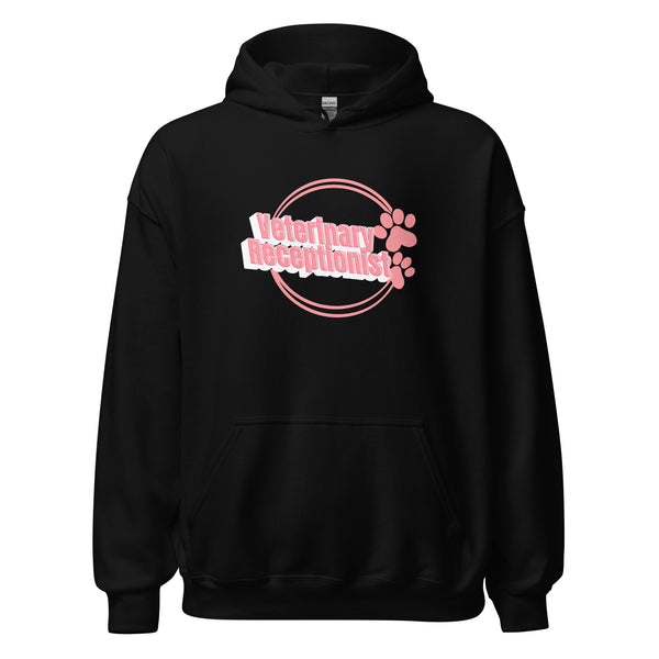 Vet Receptionist circle two paws Unisex Hoodie-I love Veterinary